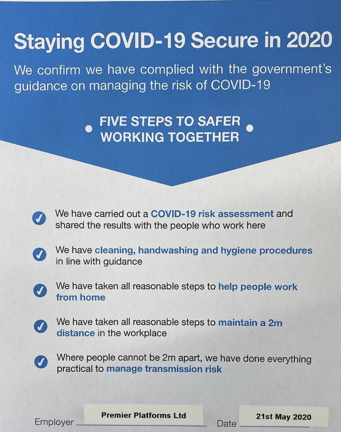COVID 19 Government Certificate