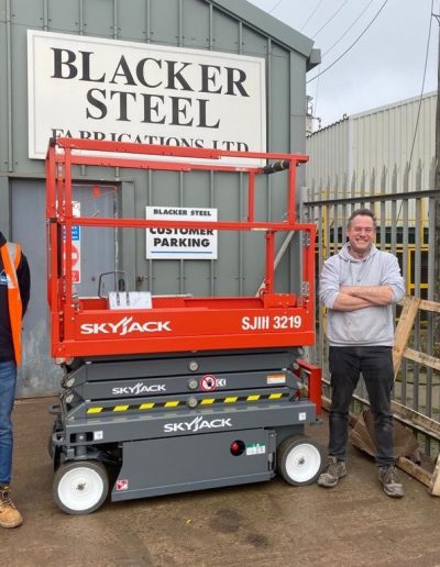 Handing over a brand new SkyJack 3219 to Blacker Steel Fabrications