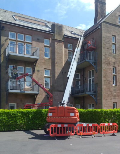 Hinowa 17.75 and SJ66T in use at a residential building